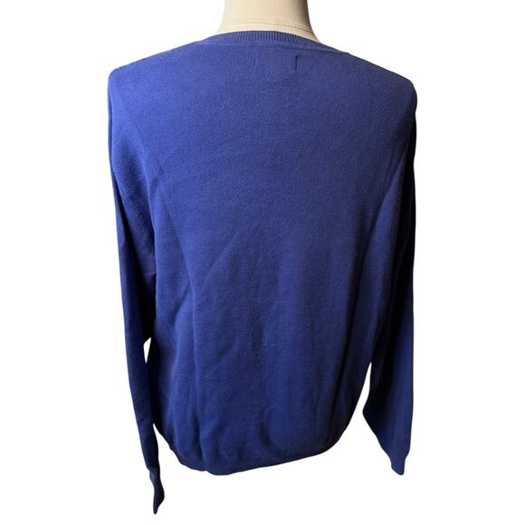 Payne Stewart Golf Sweater Purple Black Argyle Long Sleeve V-Neck Cotton Large - Picture 4 of 6